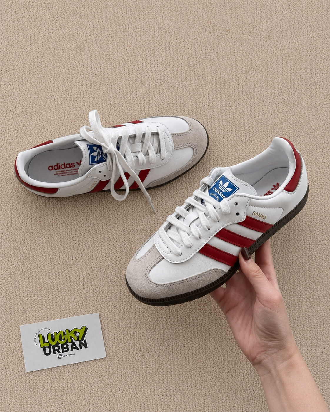 ADIDAS SAMBA BRANCO / VERMELHO